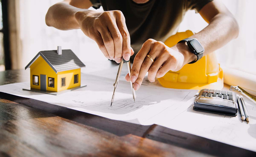 Engineer working on a site plan