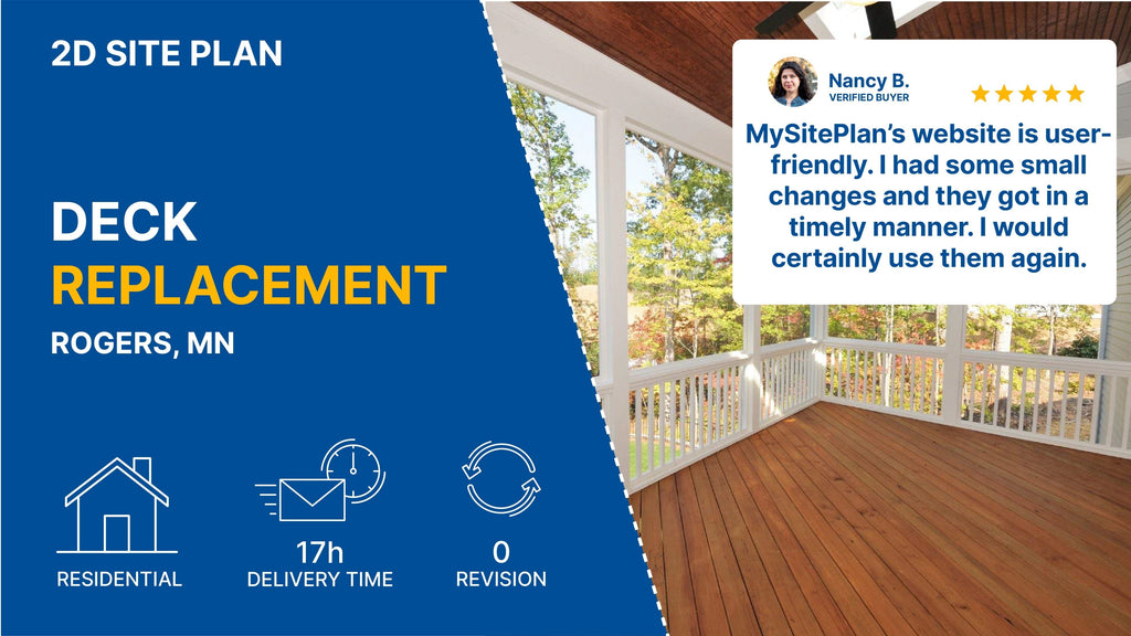 Medium Site Plan For A Deck Replacement Permit