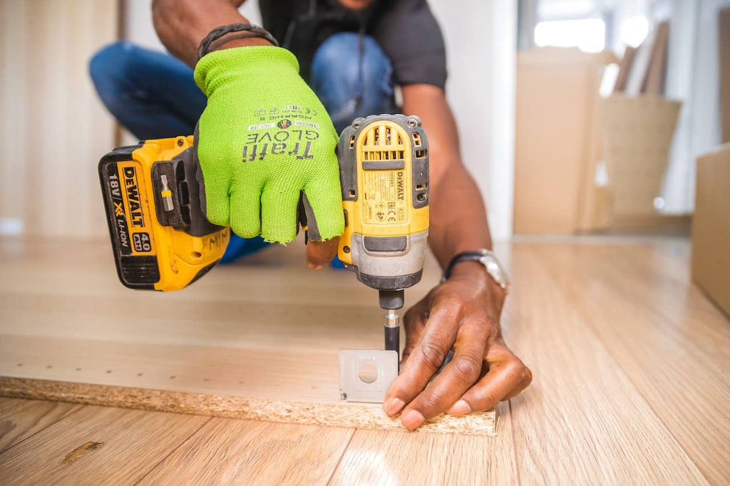 Person using a board inside a home